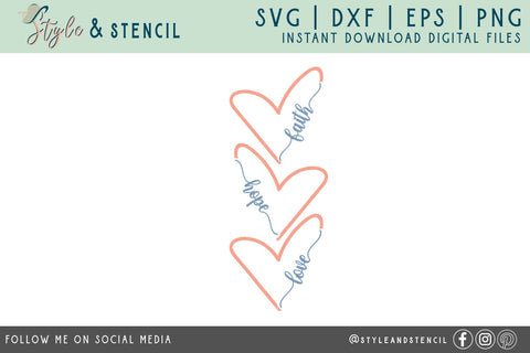 Faith Hope Love SVG - Faith SVG SVG Style and Stencil 