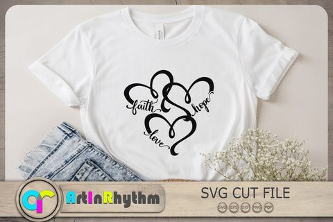 Faith Hope Love Svg, Heart Svg, Faith Svg, Hope Svg, Love Svg SVG Artinrhythm shop 