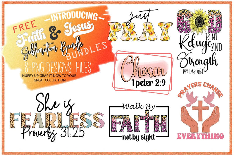 Faith & Jesus Sublimation Bundle Embroidery/Applique DESIGNS Creativeart88 