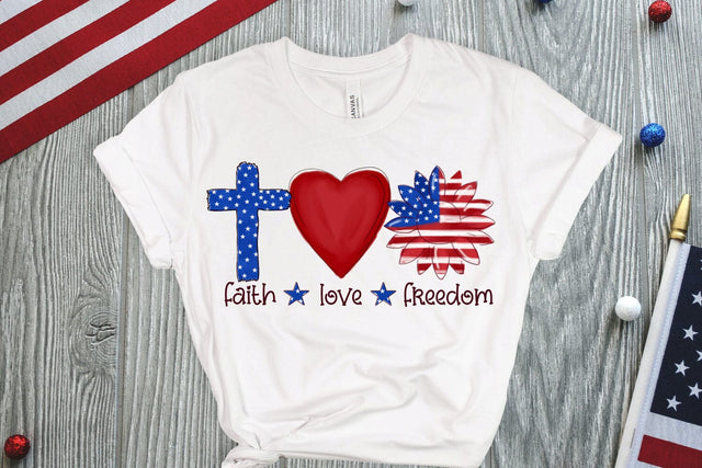 Faith Love Freedom Sublimation Sublimation QueenBrat Digital Designs 