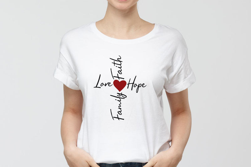 Faith Love Hope Family Cross SVG - So Fontsy