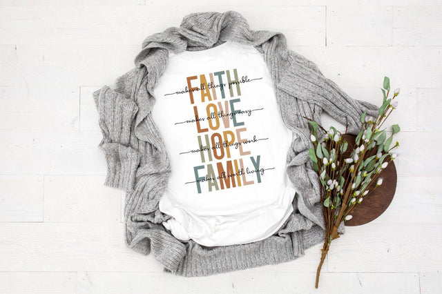 Faith Love Hope Family SVG - Faith svg, Motivational svg, Inspirational svg SVG Simply Cutz 