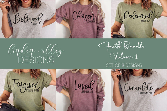 Faith Mini Bundle Volume 1|Religious Sayings|Scripture|Tshirt Bundle SVG Linden Valley Designs 
