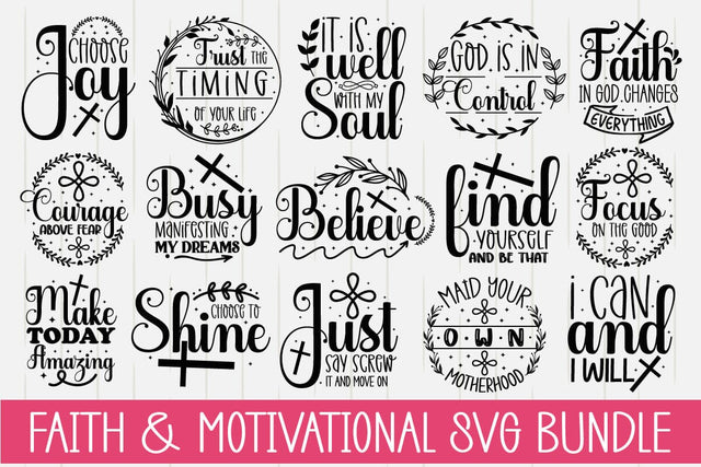 Faith & Motivational Svg Bundle SVG designmaster24 