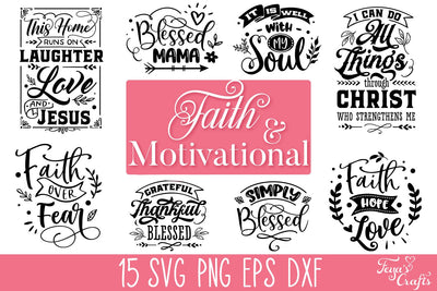 Faith & Motivational SVG Cut Files Bundle SVG Feya's Fonts and Crafts 