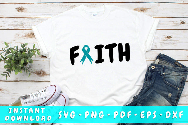 Faith Ovarian Cancer SVG SVG HappyDesignStudio 