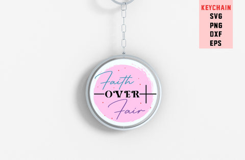 Faith Over Fair, Round Key ring SVG SVG MD mominul islam 