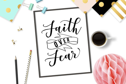 Faith over Fear | Christian Cut file SVG TheBlackCatPrints 
