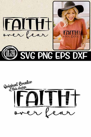 FAITH OVER FEAR - CROSS - SVG PNG DXF EPS SVG On the Beach Boutique 