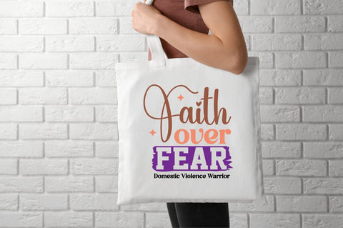Faith over fear domestic violence warrior SVG SVG DESIGNISTIC 