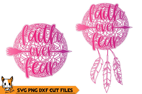 Faith Over Fear Dreamcatcher | Mandala SVG SVG Zen Kitty 