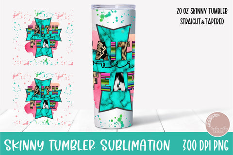 Faith Over Fear Skinny Tumble PNG-Christian Tumbler PNG Sublimation Linden Valley Designs 