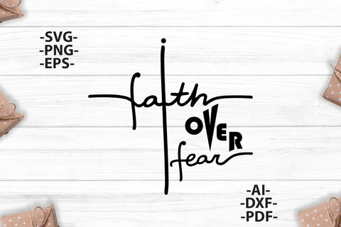 Faith over fear Svg | Breast cancer svg | Faith Sign Svg | Black and White Style - Svg,Png,Eps,Pdf | Cricut Cutting File | SVG 1uniqueminute 