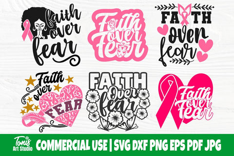Faith Over Fear SVG Bundle, Breast Cancer Shirt SVG TonisArtStudio 