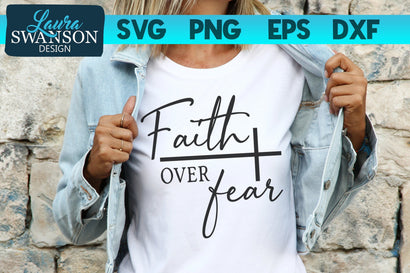 Faith Over Fear with Cross SVG Cut File SVG Laura Swanson Design 