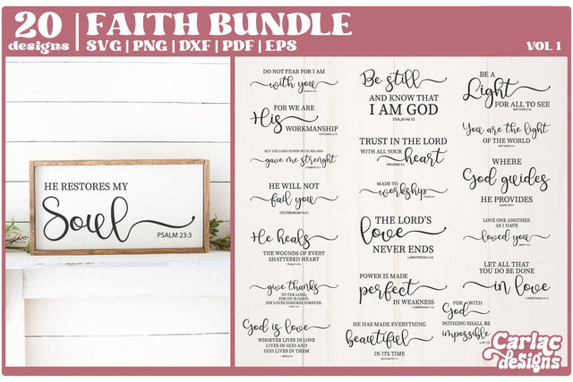 Faith Sign SVG Bundle | Religious Sign SVG Bundle SVG Carla C Designs 