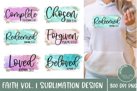 Faith Sublimation PNG Bundle-Bible Verse Sublimation PNG Bundle Volume 1 Sublimation Linden Valley Designs 