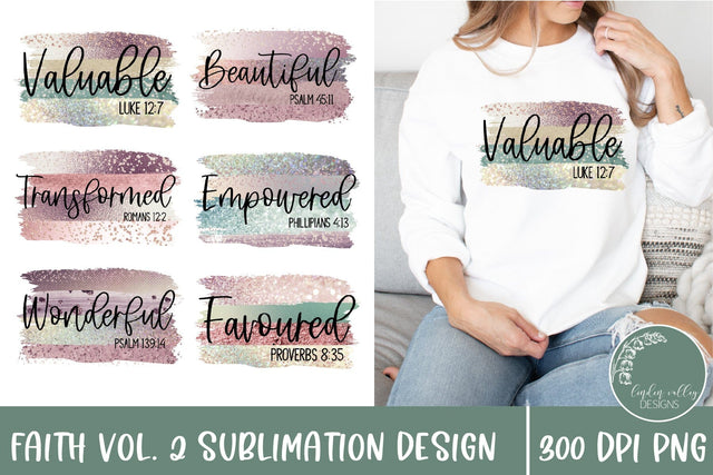 Faith Sublimation PNG Bundle -Bible Verse Sublimation PNG Bundle Volume 2 Sublimation Linden Valley Designs 
