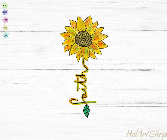 Faith Sublimation png, Sunflower png Sublimation _HelArtShop_ 