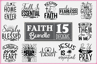 Faith SVG bundle 15 designs SVG Creativeart88 