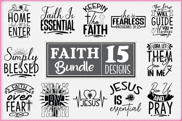 Faith SVG bundle 15 designs SVG Creativeart88 
