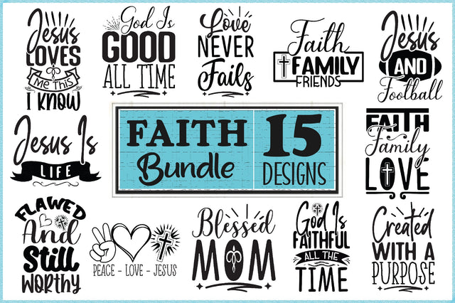 Faith SVG bundle 15 designs SVG Creativeart88 
