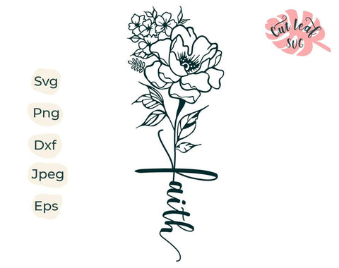 Faith svg, Christian svg, Cross svg, Religious svg, Jesus svg, Blessed svg, floral svg, flower svg, flourish svg, church svg, faith cross SVG CutLeafSvg 