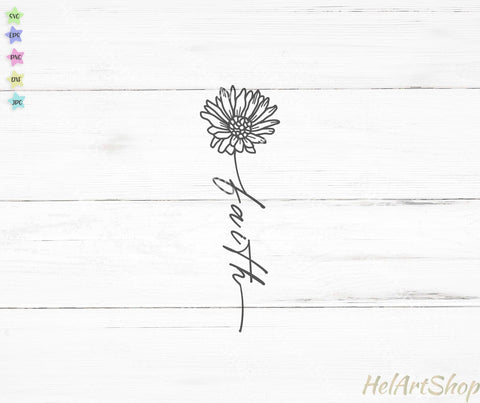 Faith SVG, Daisy SVG SVG _HelArtShop_ 