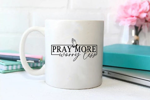 Faith SVG Design, Pray more worry less SVG FiveStarCrafting 