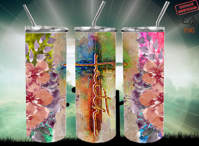 Faith Svg, Faith Tumbler Svg, Faith Tumbler, Christian Tumbler Template SVG 1966digi 