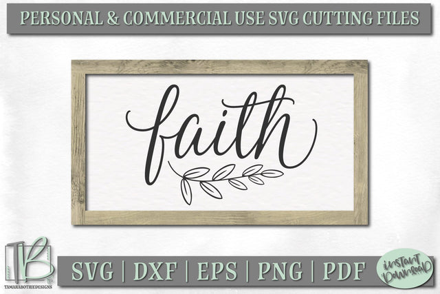 Faith SVG File, Christian Wood Sign Cut File SVG TB Designs 