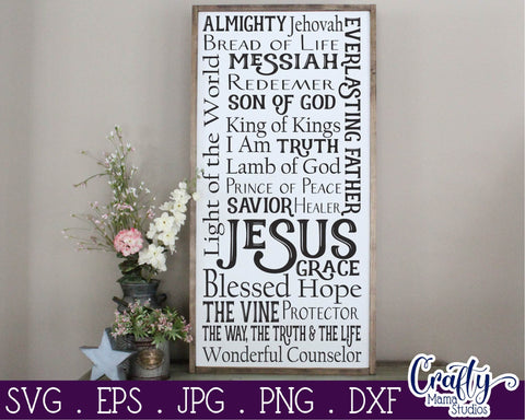Faith Svg - Inspirational Svg - Christian Svg - Names of Jesus SVG SVG Crafty Mama Studios 