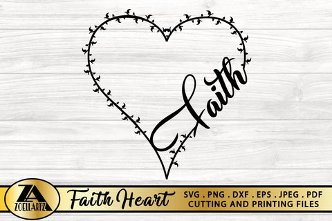 FAITH SVG PNG EPS DXF Faith Heart SVG Floral Heart Monogram SVG zoellartz 