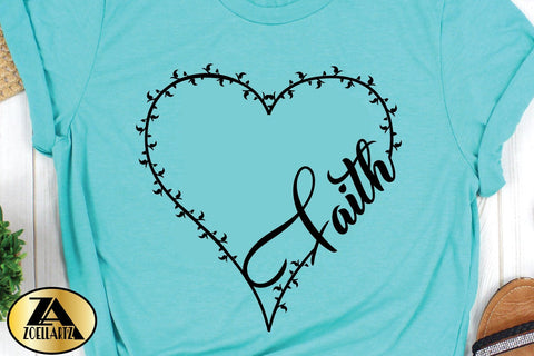 FAITH SVG PNG EPS DXF Faith Heart SVG Floral Heart Monogram SVG zoellartz 