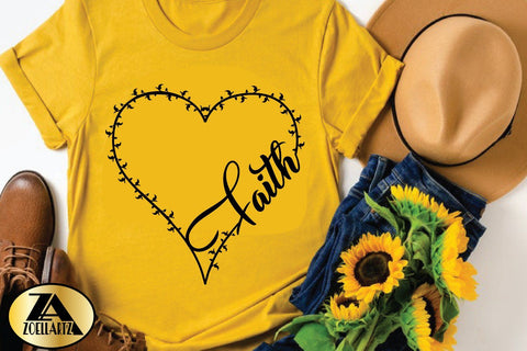 FAITH SVG PNG EPS DXF Faith Heart SVG Floral Heart Monogram SVG zoellartz 