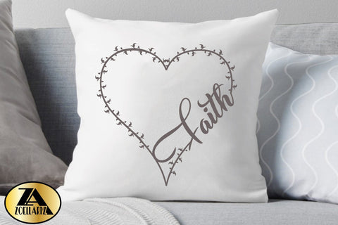 FAITH SVG PNG EPS DXF Faith Heart SVG Floral Heart Monogram SVG zoellartz 
