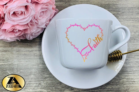 FAITH SVG PNG EPS DXF Faith Heart SVG Floral Heart Monogram SVG zoellartz 