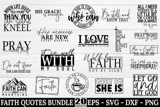Faith svg quotes design bundle, Christian saying SVG FiveStarCrafting 