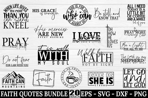 Faith svg quotes design bundle, Christian saying SVG FiveStarCrafting 