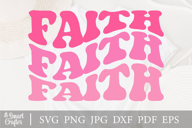 Faith svg, wavy style svg, EPS PNG Cricut Instant Download SVG Fauz 