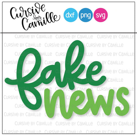 Fake News Hand Lettered SVG Cut File SVG Cursive by Camille 