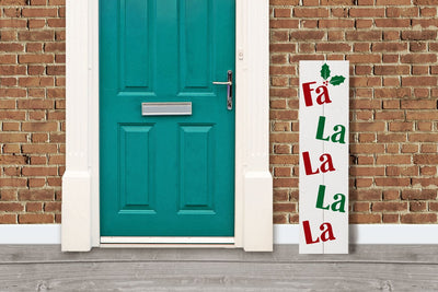 FaLaLa Christmas Porch Sign with Holly SVG Risa Rocks It 