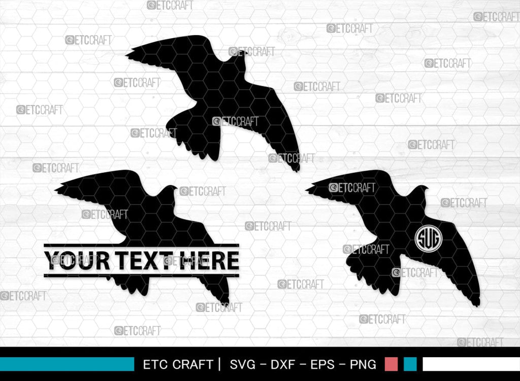 Falcon Bird Monogram, Falcon Bird Silhouette, Falcon Bird SVG, Bird Svg ...