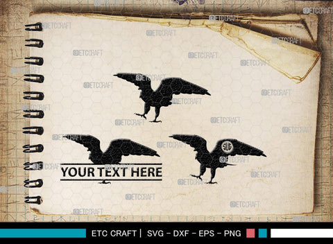 Falcon Bird Monogram, Falcon Bird Silhouette, Falcon Bird SVG, Bird Svg, Falcon Svg, Predator Bird Svg, SB00261 SVG ETC Craft 