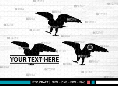 Falcon Bird Monogram, Falcon Bird Silhouette, Falcon Bird SVG, Bird Svg, Falcon Svg, Predator Bird Svg, SB00261 SVG ETC Craft 