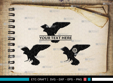 Falcon Bird Monogram, Falcon Bird Silhouette, Falcon Bird SVG, Bird Svg, Falcon Svg, Predator Bird Svg, SB00261 SVG ETC Craft 