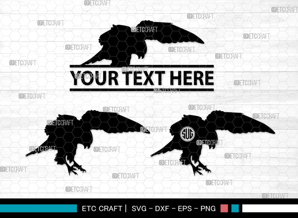 Falcon Bird Monogram, Falcon Bird Silhouette, Falcon Bird SVG, Bird Svg ...
