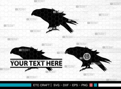 Falcon Bird Monogram, Falcon Bird Silhouette, Falcon Bird SVG, Bird Svg, Falcon Svg, Predator Bird Svg, SB00261 SVG ETC Craft 