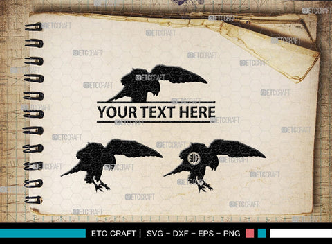 Falcon Bird Monogram, Falcon Bird Silhouette, Falcon Bird SVG, Bird Svg, Falcon Svg, Predator Bird Svg, SB00261 SVG ETC Craft 