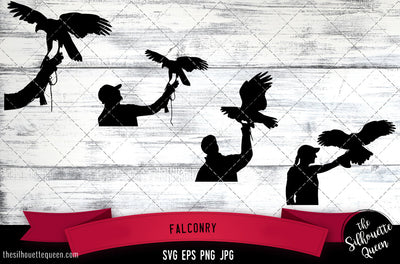 Falconry Silhouette Vector SVG SVG Loveleen Kaur 